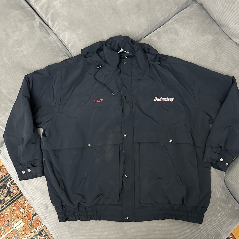 Vintage Budweiser Unitog Work Delivery Jacket W/ Hood XXXL - Union Made USA